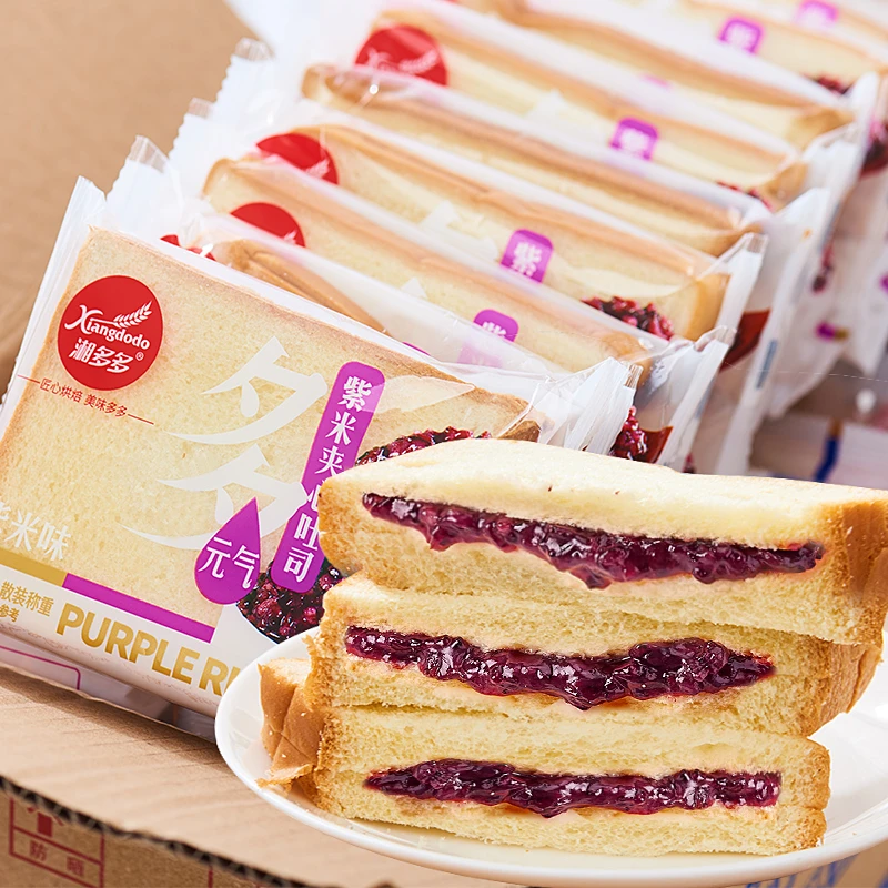 吐司面包整箱紫米蓝莓乳酸夹心营养健康早餐充饥养胃面包糕点零食