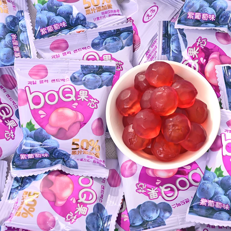 剥皮水果汁味软糖qq橡皮糖结婚庆喜糖果儿童休闲零食品年货批发