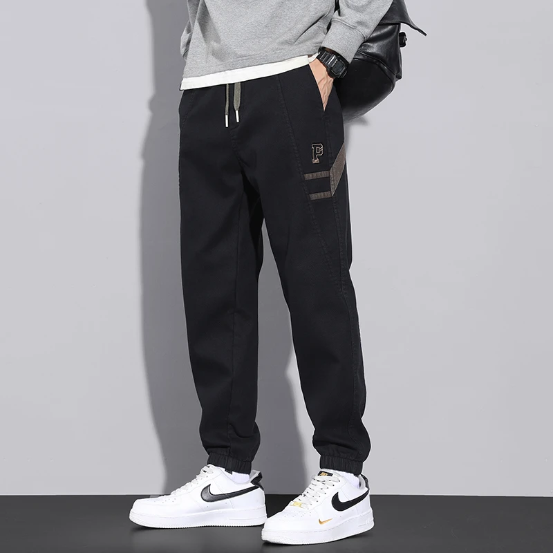 2023秋季新款男士宽松休闲裤子男时尚百搭潮流束腿哈伦工装裤秋冬