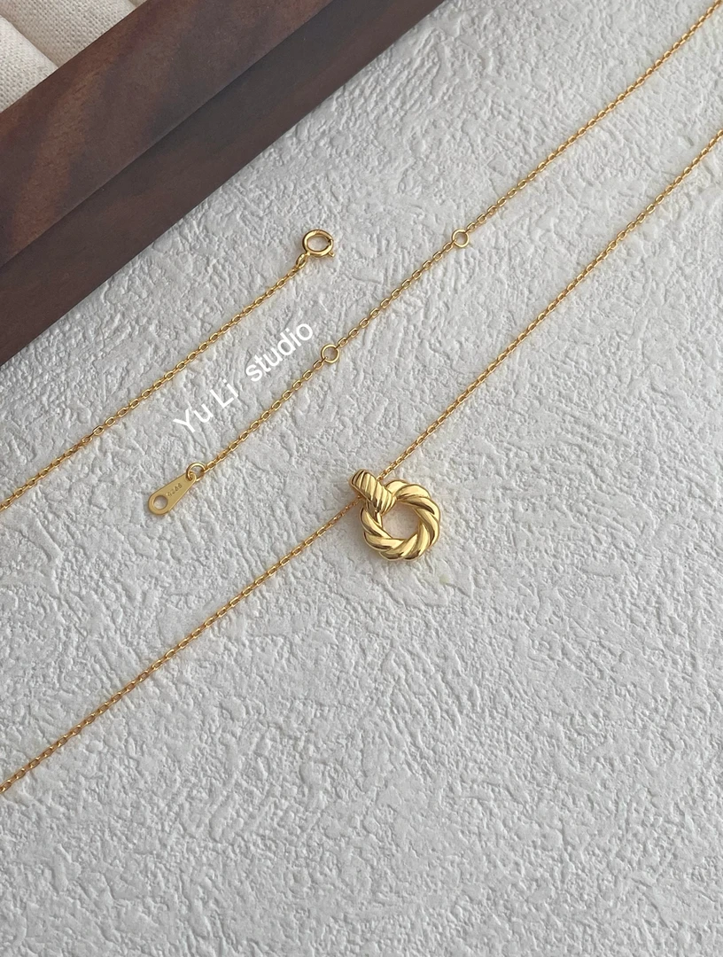 坠链均925银 屿里·麻花圆环项链｜链长38+7cm｜简约时尚百搭