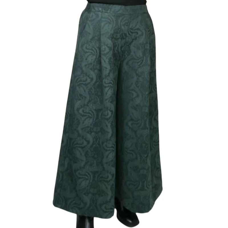 <加绒裙裤>印花提花棉全松紧腰加绒加厚休闲秋冬裙裤中式国风015