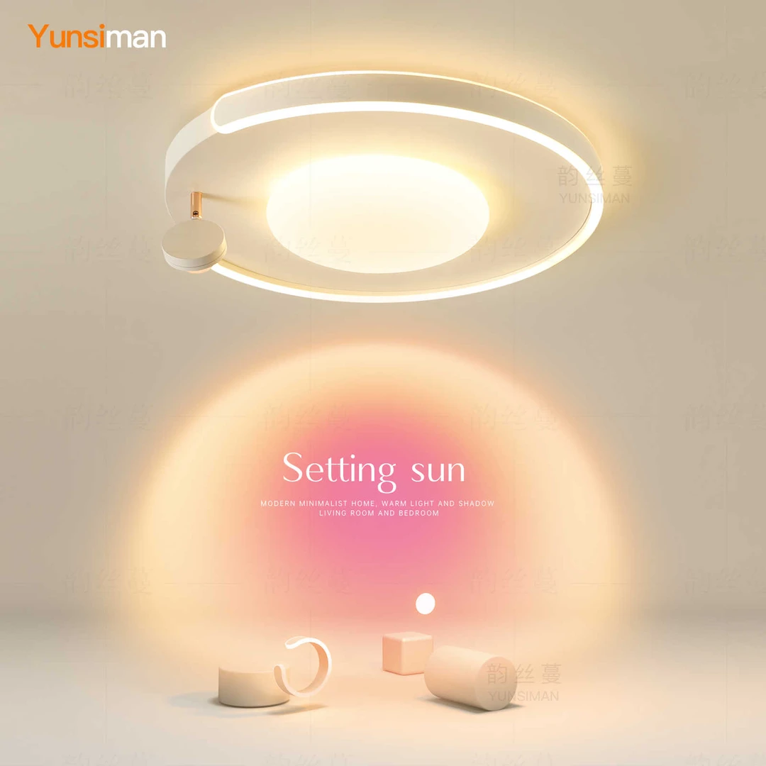 创意主卧室灯网红夕阳灯led吸顶灯客厅灯餐厅氛围灯2025新款灯具