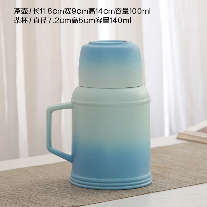 陶瓷马克杯大容量小暖壶中式复古办公杯水杯定制泡茶杯创意渐变