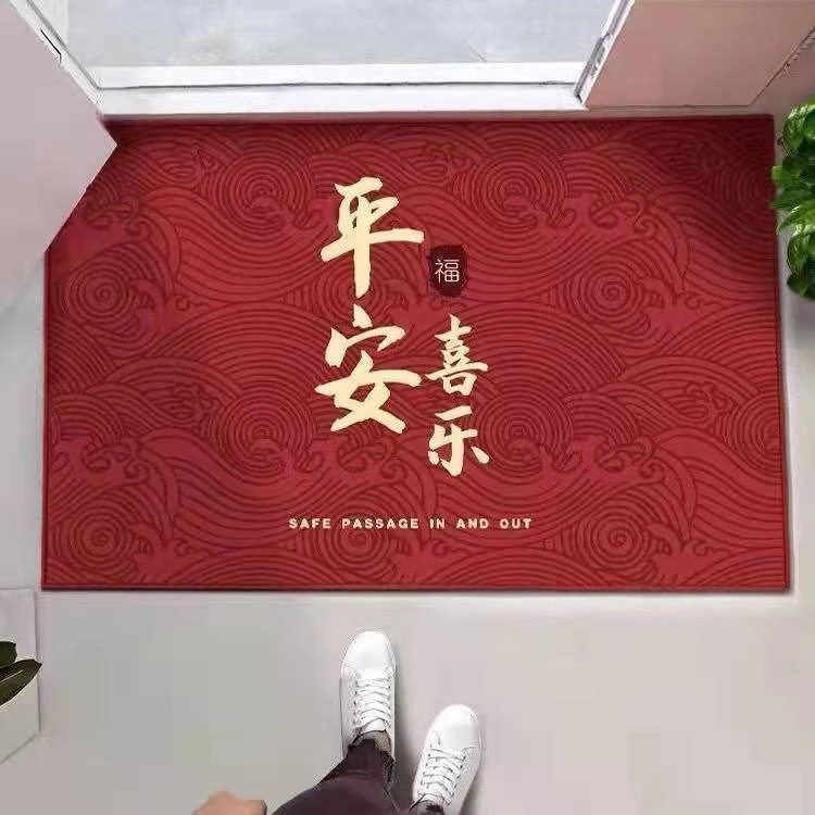 大门口地垫喜庆红色新年地垫家用入户门垫进门垫浴室门口防滑地垫