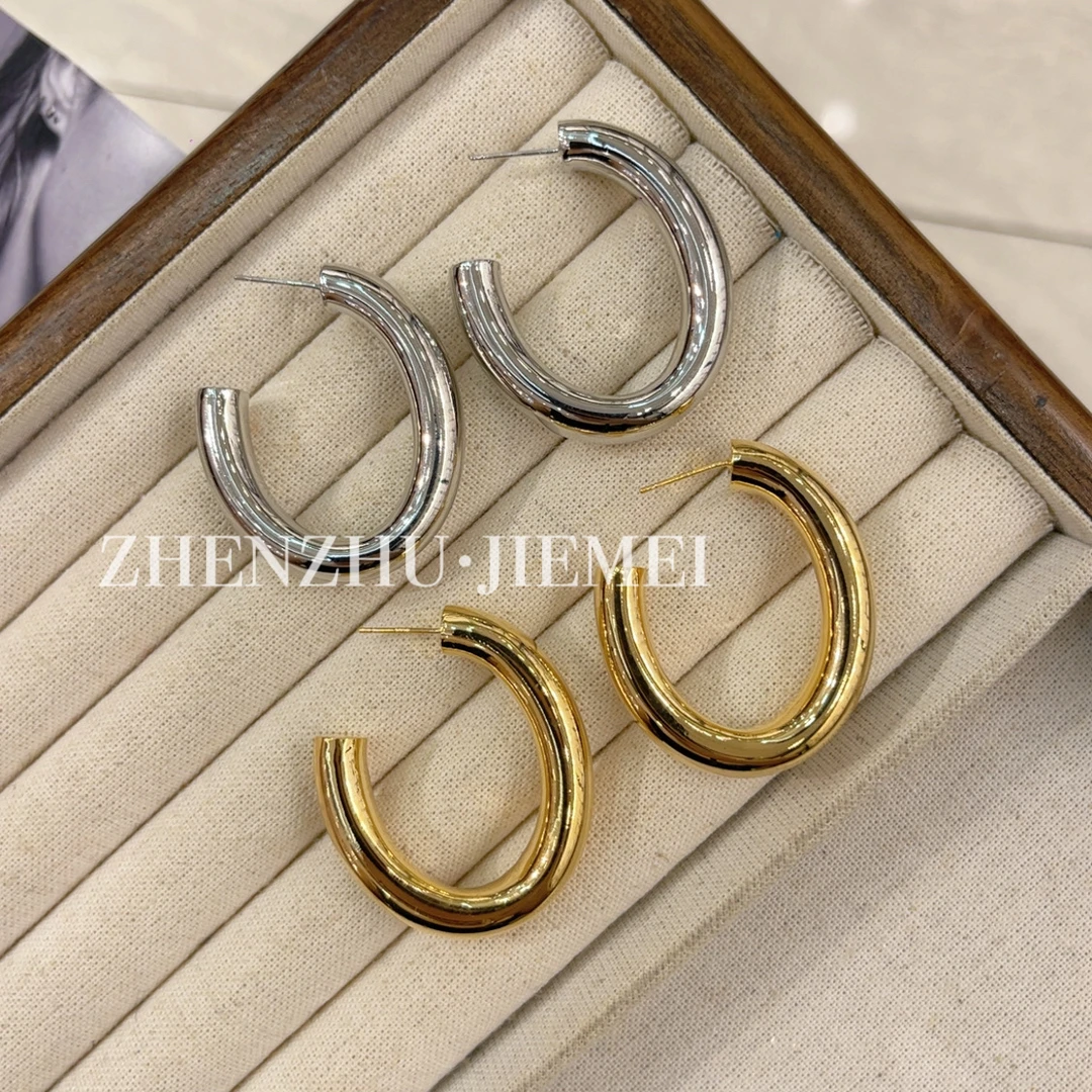 铜合金耳饰 （椭圆C圈）欧美耳圈