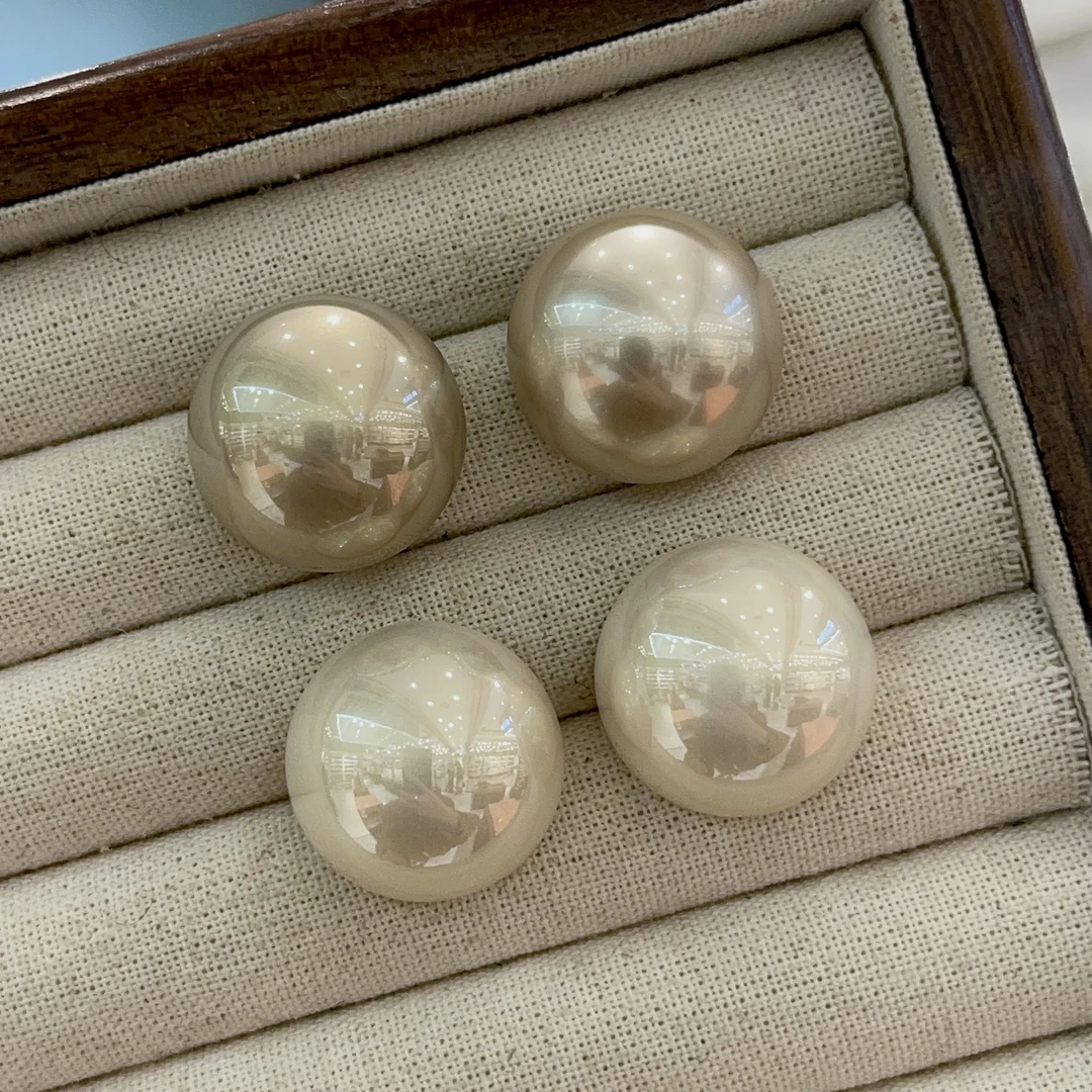 非金属仿珍珠耳饰 洛.爆款（面包珠）时尚百搭气质耳钉复古法式