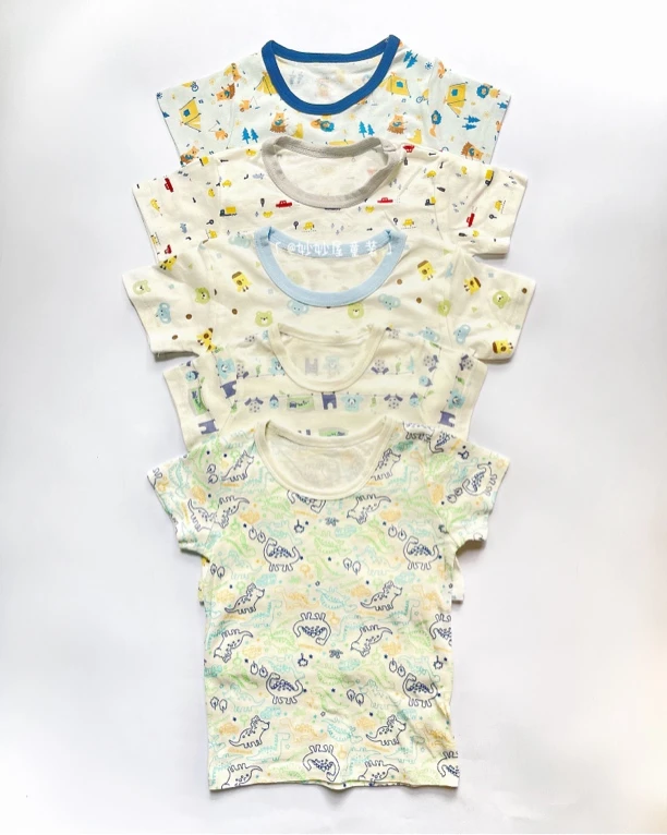 【两件套】日单西松屋棉家居服短袖高支精纺吸湿透气装卡通夏季