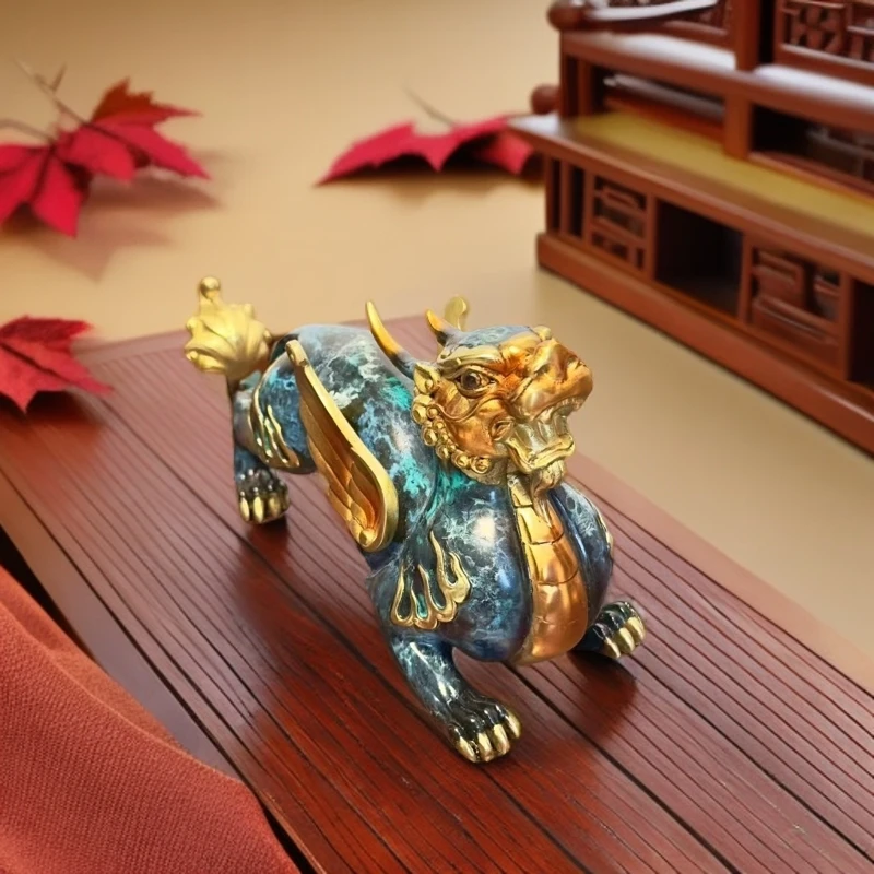 黄铜  《招米貔貅》彩铜工艺品  创意家居饰品  摆件