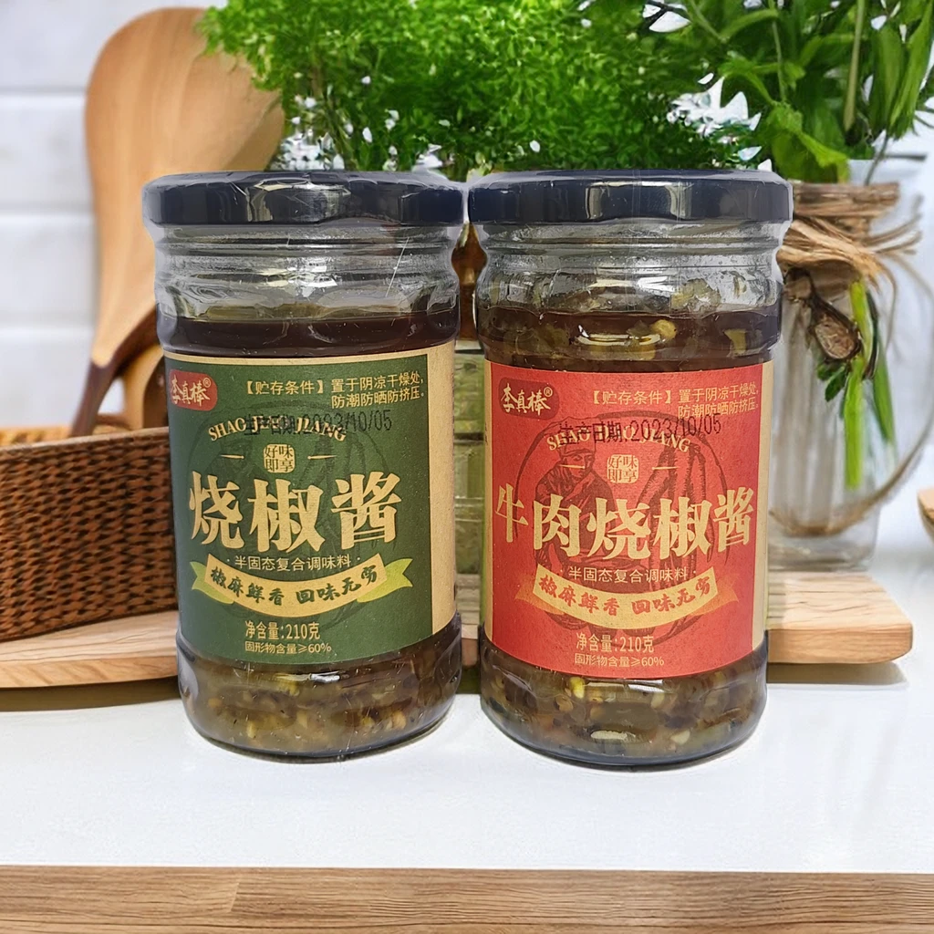李真棒重庆烧椒酱下饭菜牛肉烧椒酱瓶装拌饭神器辣椒酱拌面拌馒头