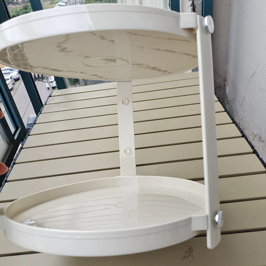 圆形纯色双层简约置物架