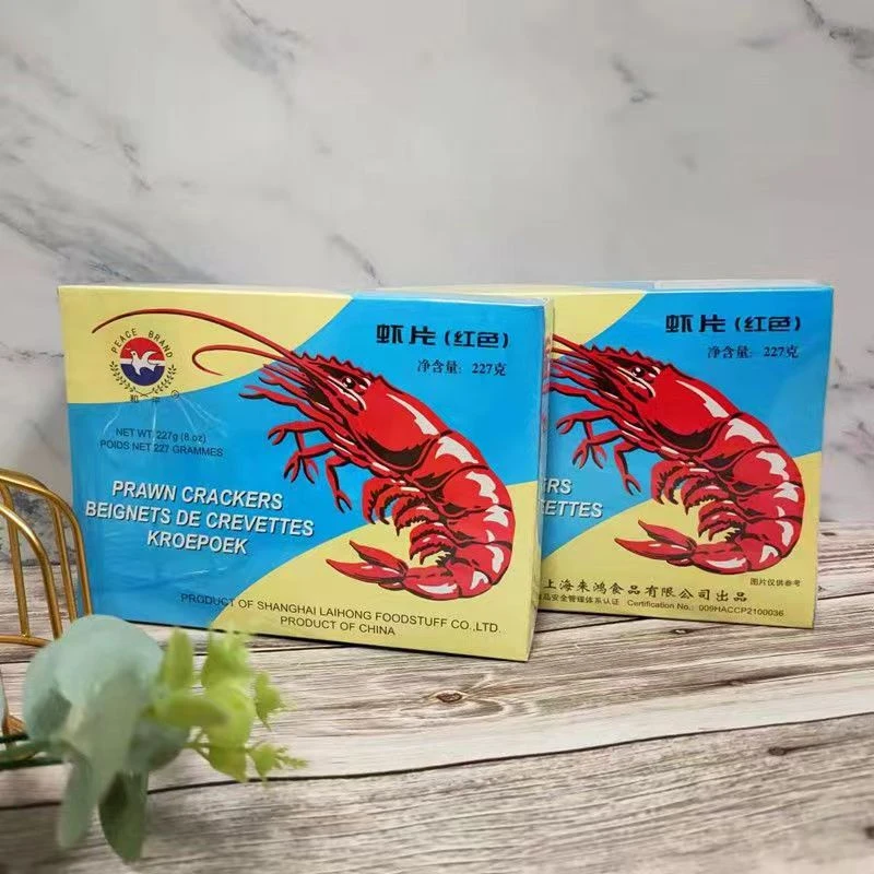 上海特产和平牌红色龙虾片227g*1盒需油炸童年的记忆膨化小吃零食
