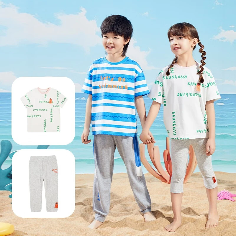 歌瑞家夏季新款儿童T恤童装小童中大童透气短袖