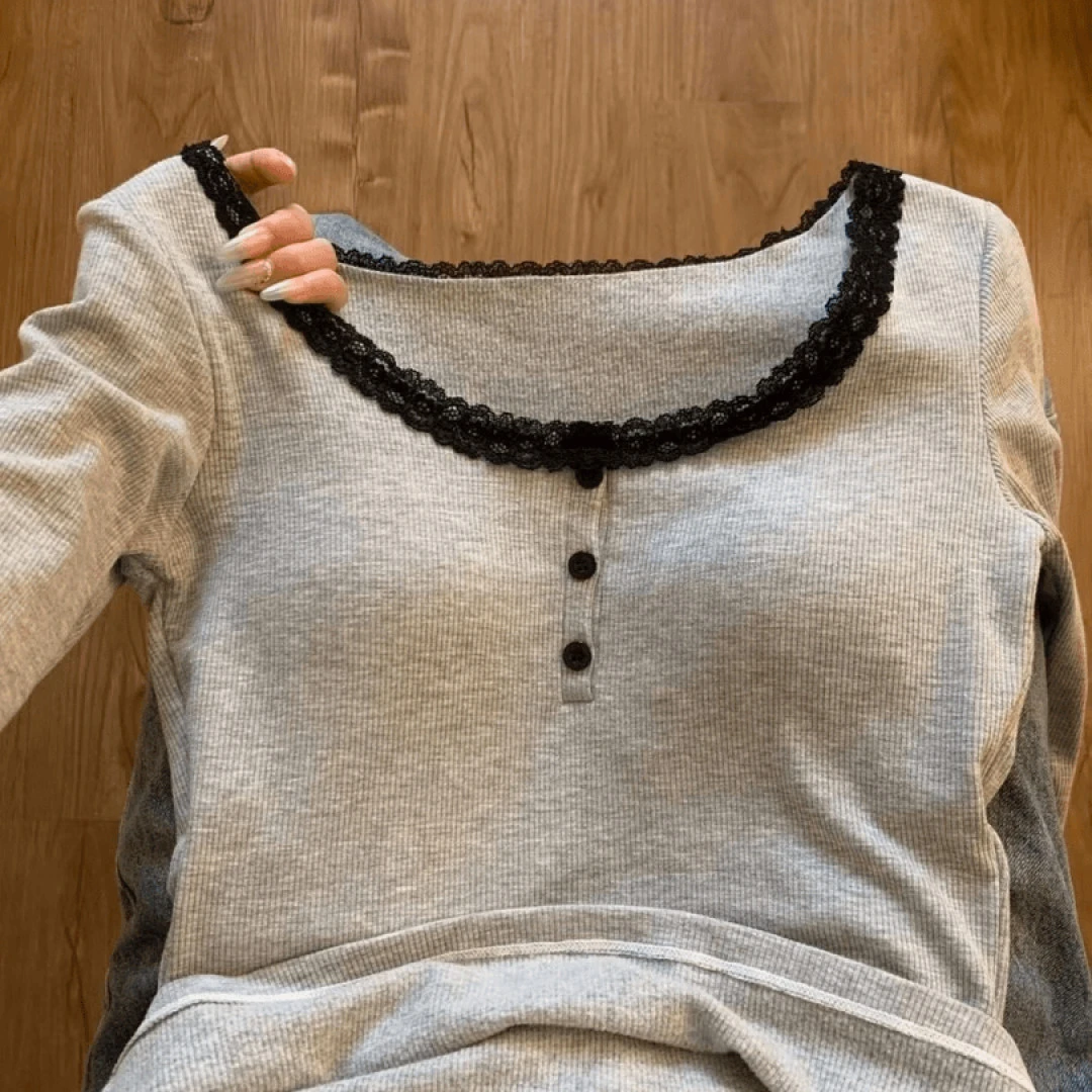 【高智淡人】纯欲风带胸垫保暖内衣冬外穿弹力显瘦打底衫长袖针织衫