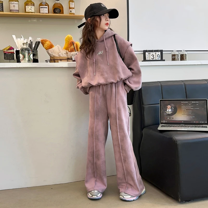 女童网红套装秋装2024新款儿童秋季洋气时髦两件套女大童秋天衣服