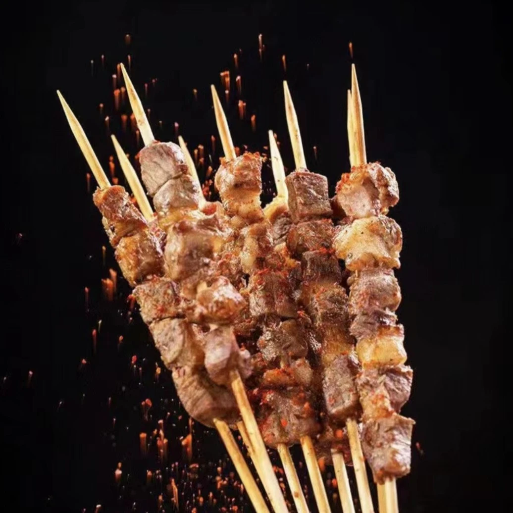 穆宝斋羔羊肉新鲜肉质羊腿肉羊肉串1500g总共100串冷冻包装