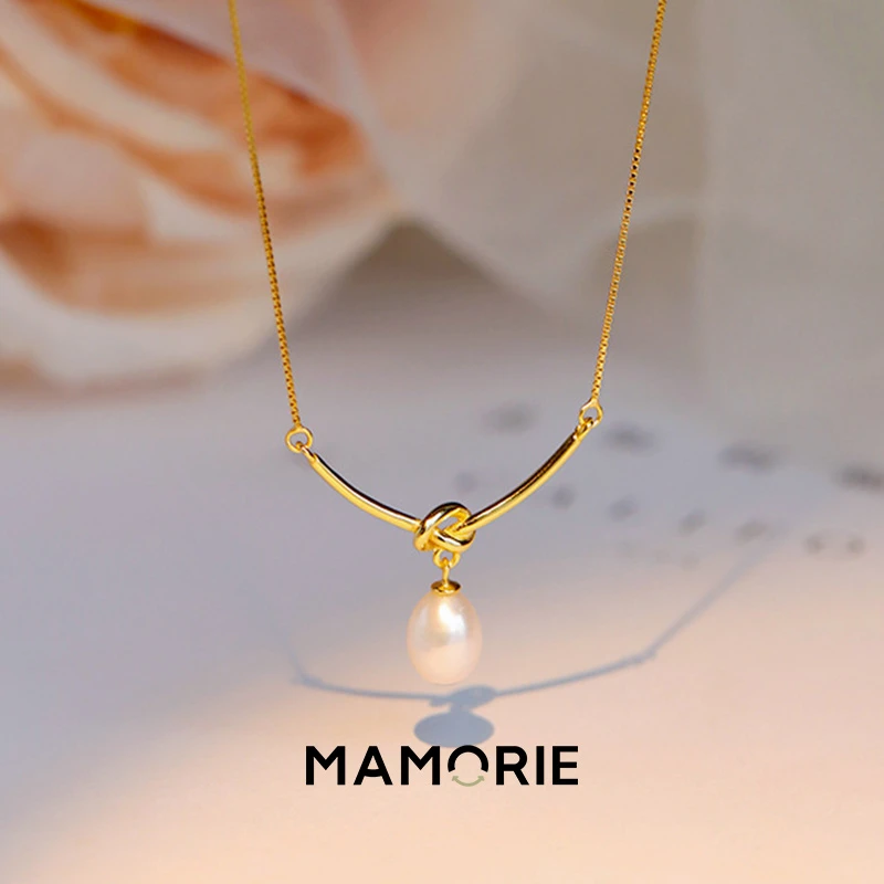 吊坠925银 贝珠项链Mamorie漫寻凝结之语女新款气质优雅坠链简约