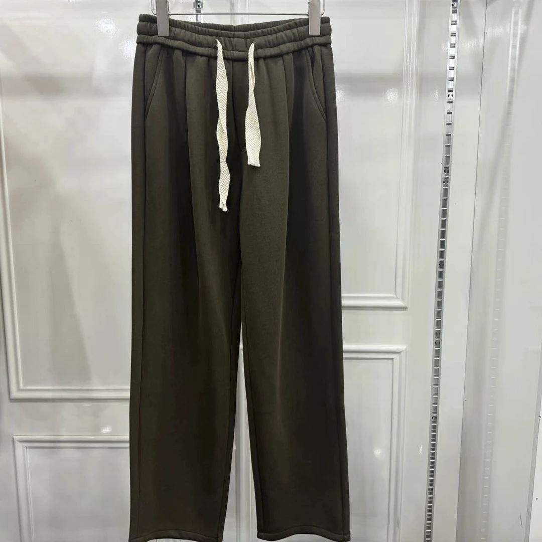 9091编制抽绳休闲裤男秋季宽松直筒潮流百搭运动垂感长裤子