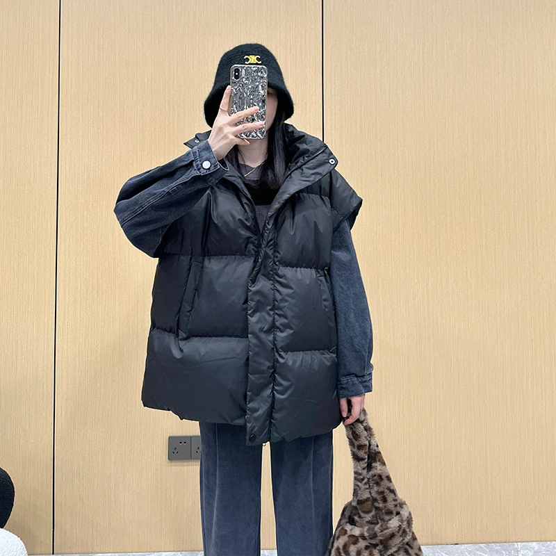 孕妇装秋冬加厚连帽棉服马甲韩版宽松时尚外穿夹棉保暖上衣DY826