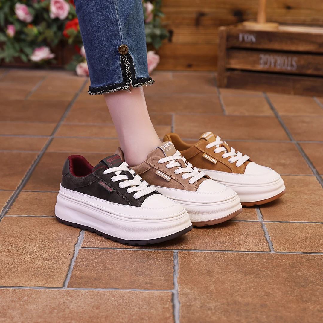 千之恋现货增高5CM2025早秋新款休闲时尚百搭高级感厚底女鞋5017