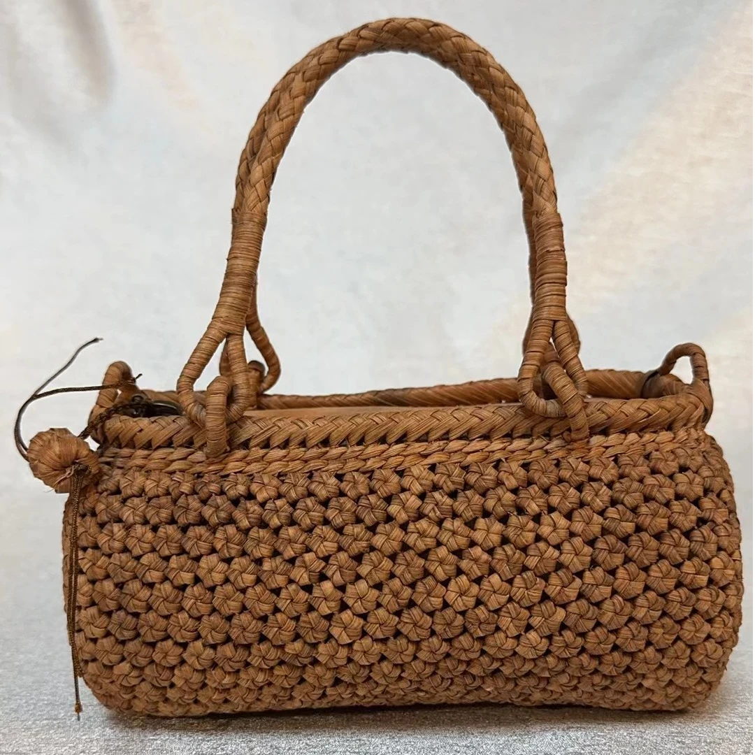 阅竹堂非遗野生葡萄藤枕头圆包，手工编织