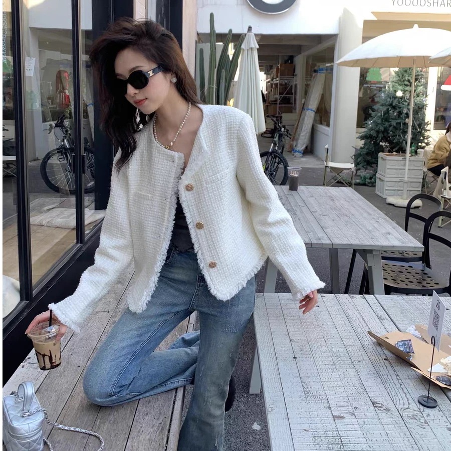 小香风外套女2024秋款新款爆款法式高级感气质外搭小个子短款上衣