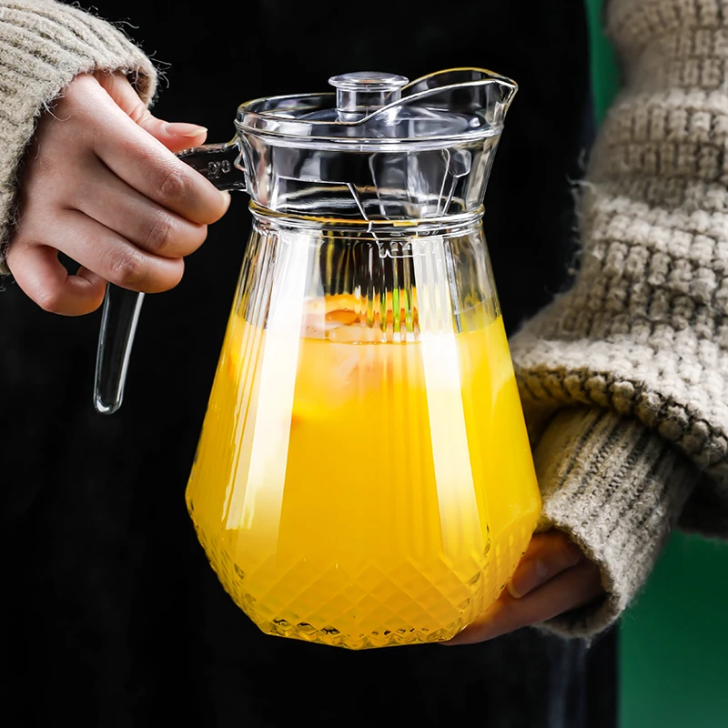 凉水壶玻璃耐高温冷水壶大容量家用果汁壶加厚耐热玻璃水壶凉白开