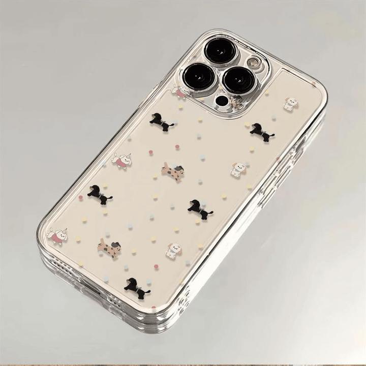 波点小狗适用iphone15ins苹果手机壳14promax13pro趣味12软壳11