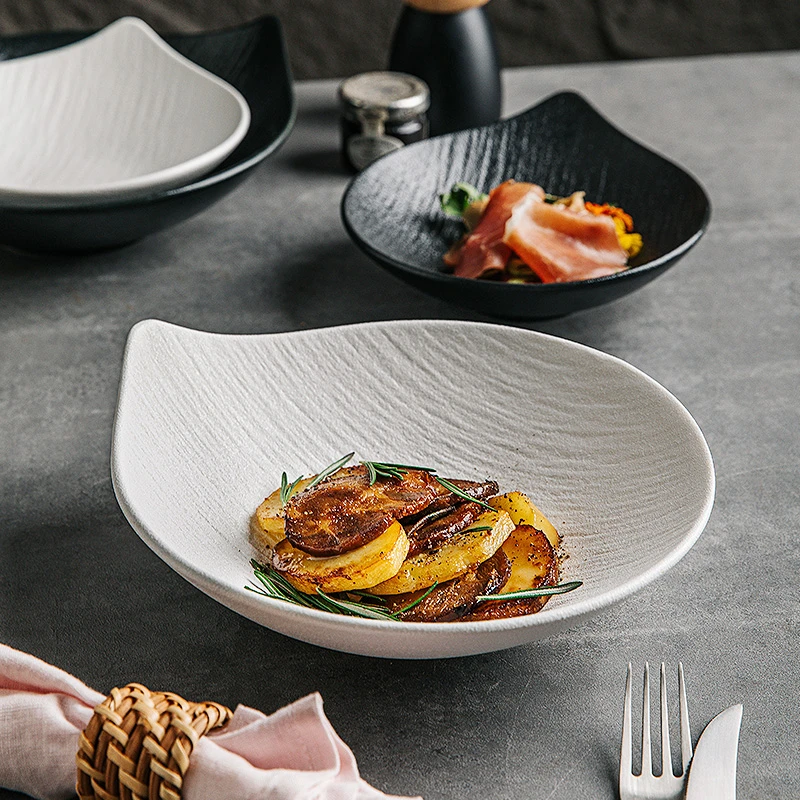 创意陶瓷沙拉碗高颜值异形甜品碗水果碗装菜碗轻奢西餐碗酒店餐具