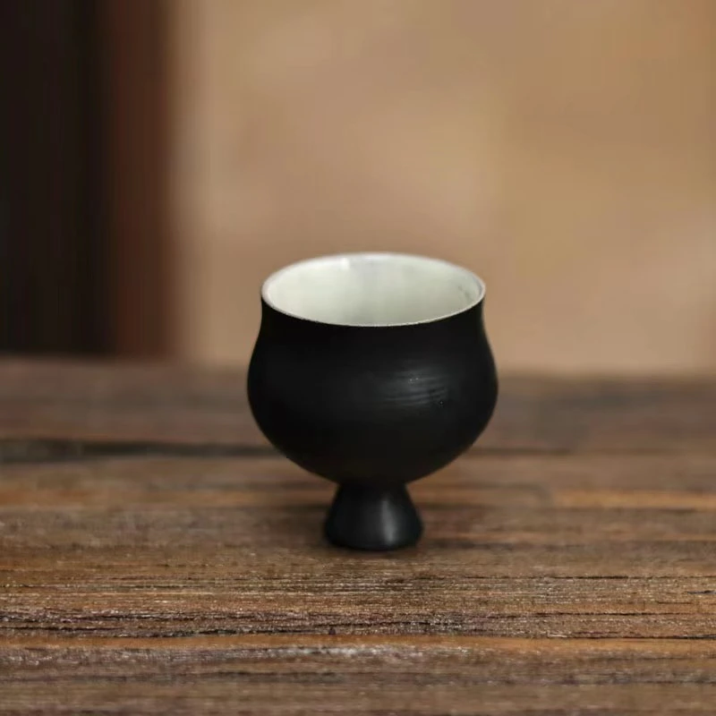 宽窄.诧寂黑—迟归主人杯 陶瓷纯手工品茗杯日常品茶茶杯主人杯