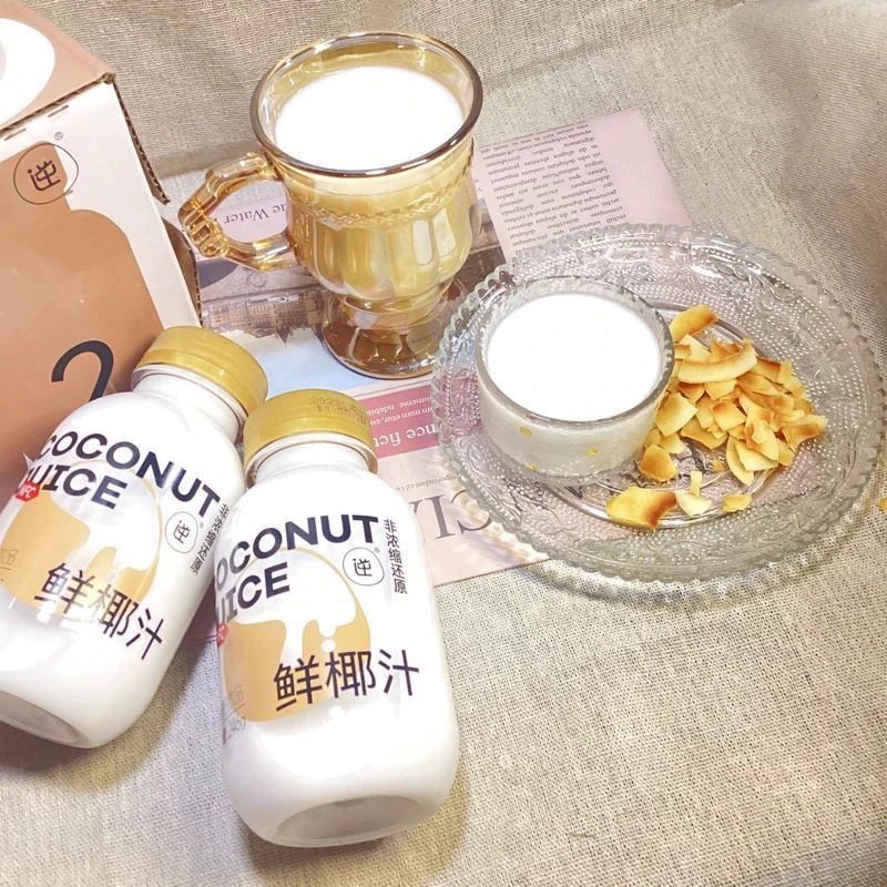 【新疆包邮】鲜椰汁246g*10瓶鲜榨椰汁轻椰乳植物蛋白饮料整箱
