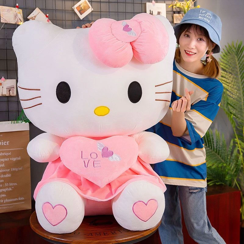 抱心哈喽kt猫可爱布娃娃公仔凯蒂猫毛绒玩具睡觉抱枕女孩生日礼物