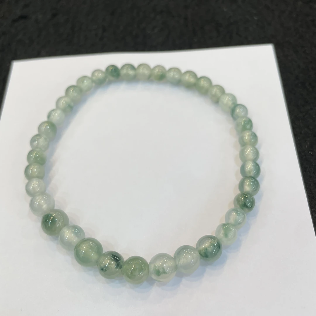 高冰飘蓝花手串，水润冰透百搭女士