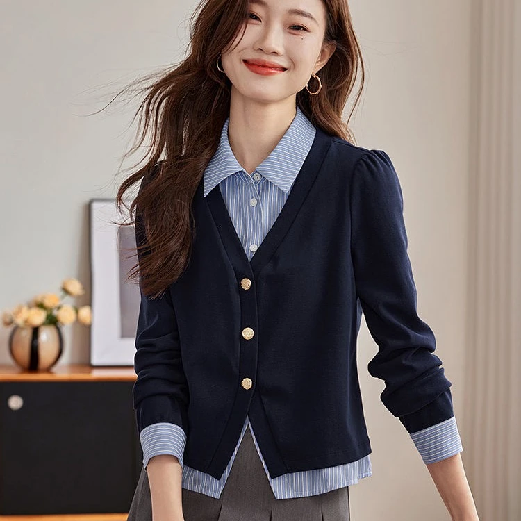 2025秋冬假两件卫衣女士气质通勤学院风打底上衣精致显瘦百搭女装