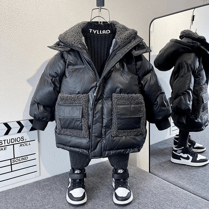 2023免洗新款洋气宝宝冬季棉服中长款儿童个性棉袄2024