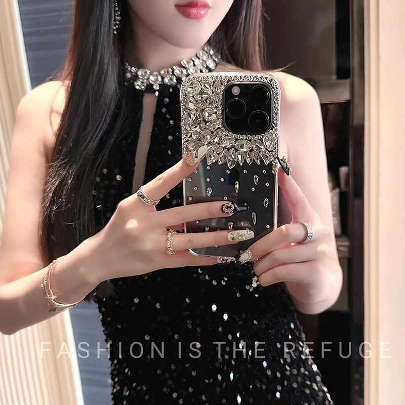 满天星苹果手机壳14promax新款iPhone15防摔13网红女奢华创意个性