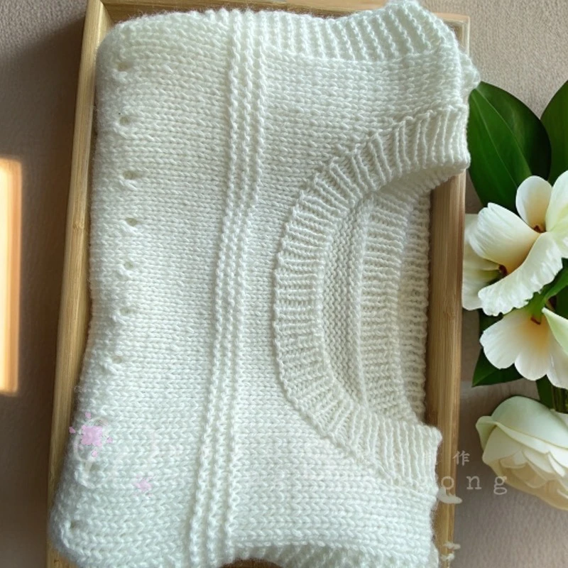 琬情家儿童极简背心线材diy手工毛衣圆领中性需要自己编织毛线