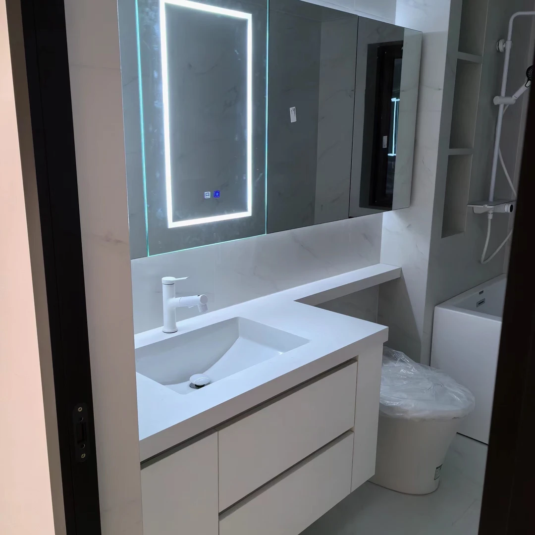 定制浴室柜马桶延伸卫生间洗漱台智能镜柜实木洗脸盆洗手盆柜组合