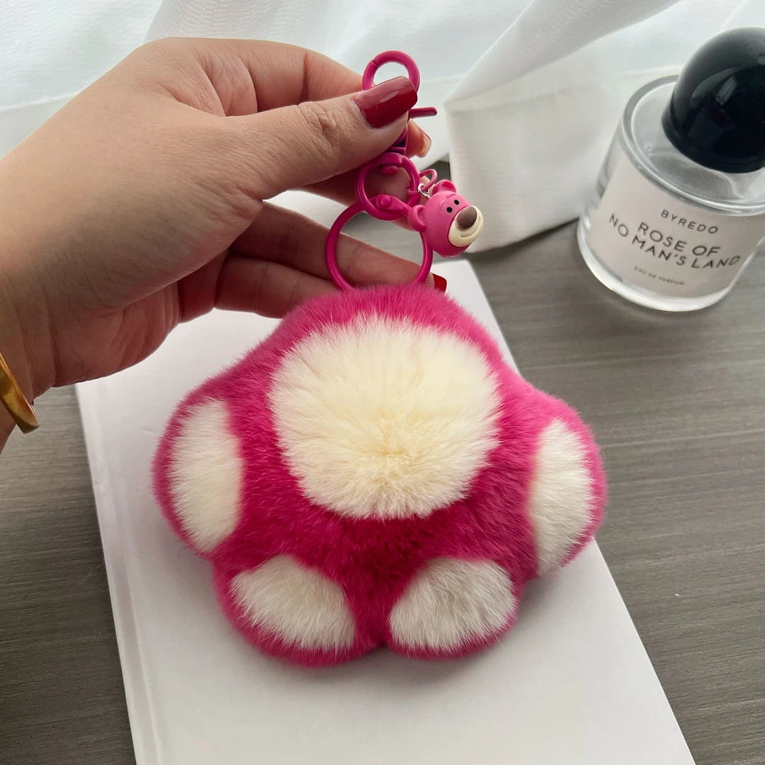 獭兔毛小熊爪儿包包挂件钥匙挂件可爱毛绒服饰包挂件！