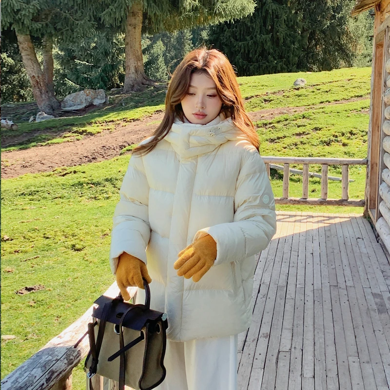 【95白鸭绒】短款羽绒服女2024冬季新款95白鸭绒情侣款男女同款