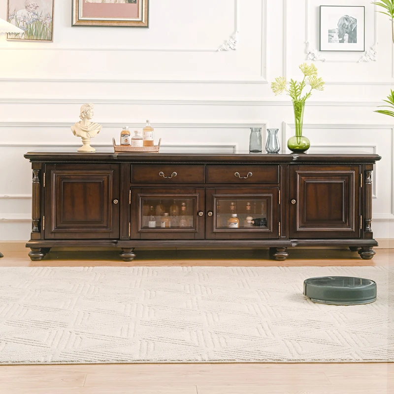 北美红樱桃美式实木电视柜古典轻奢电视柜客厅电视柜高端奢华电视