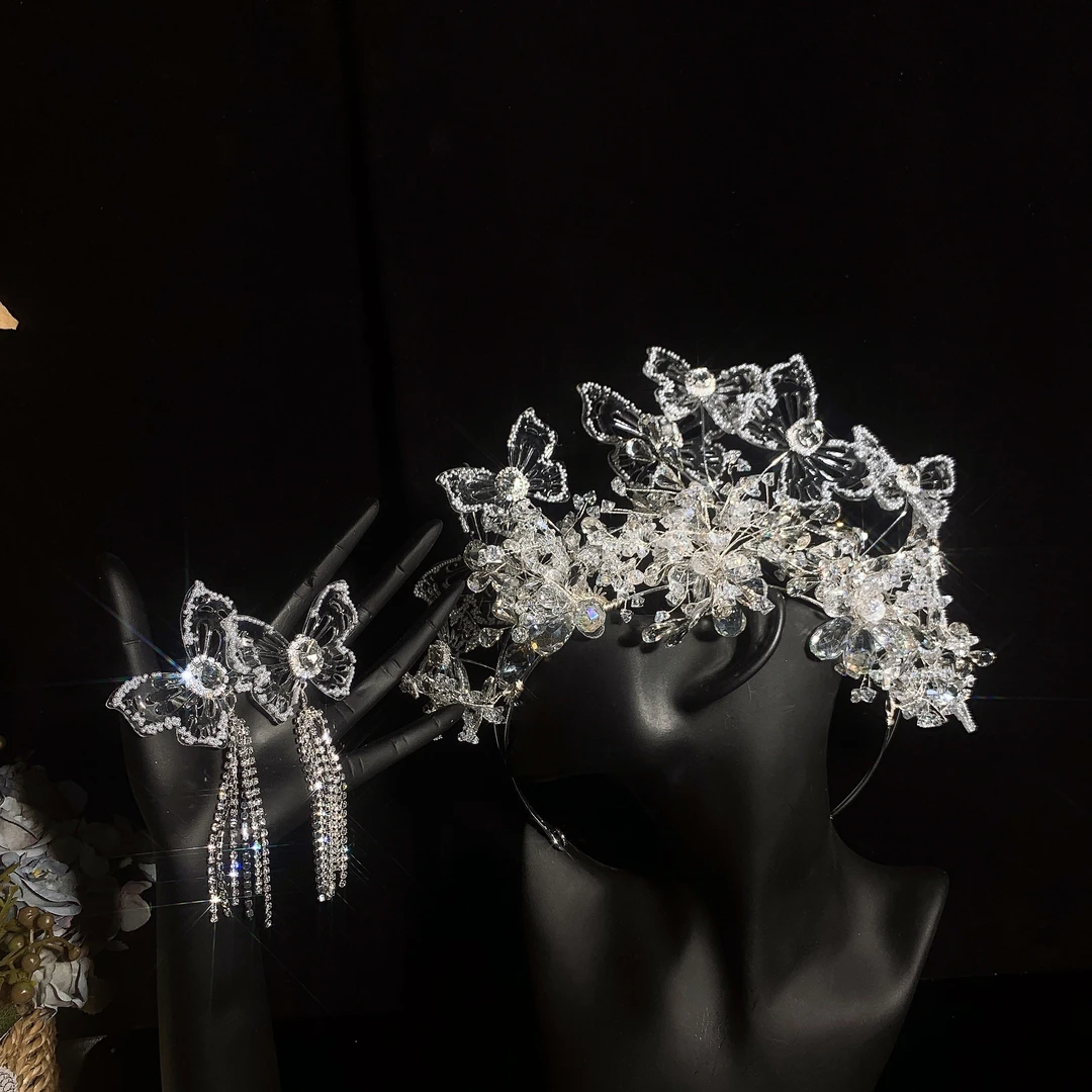 沁心新款水凝胶套装 现货大冠新娘头饰