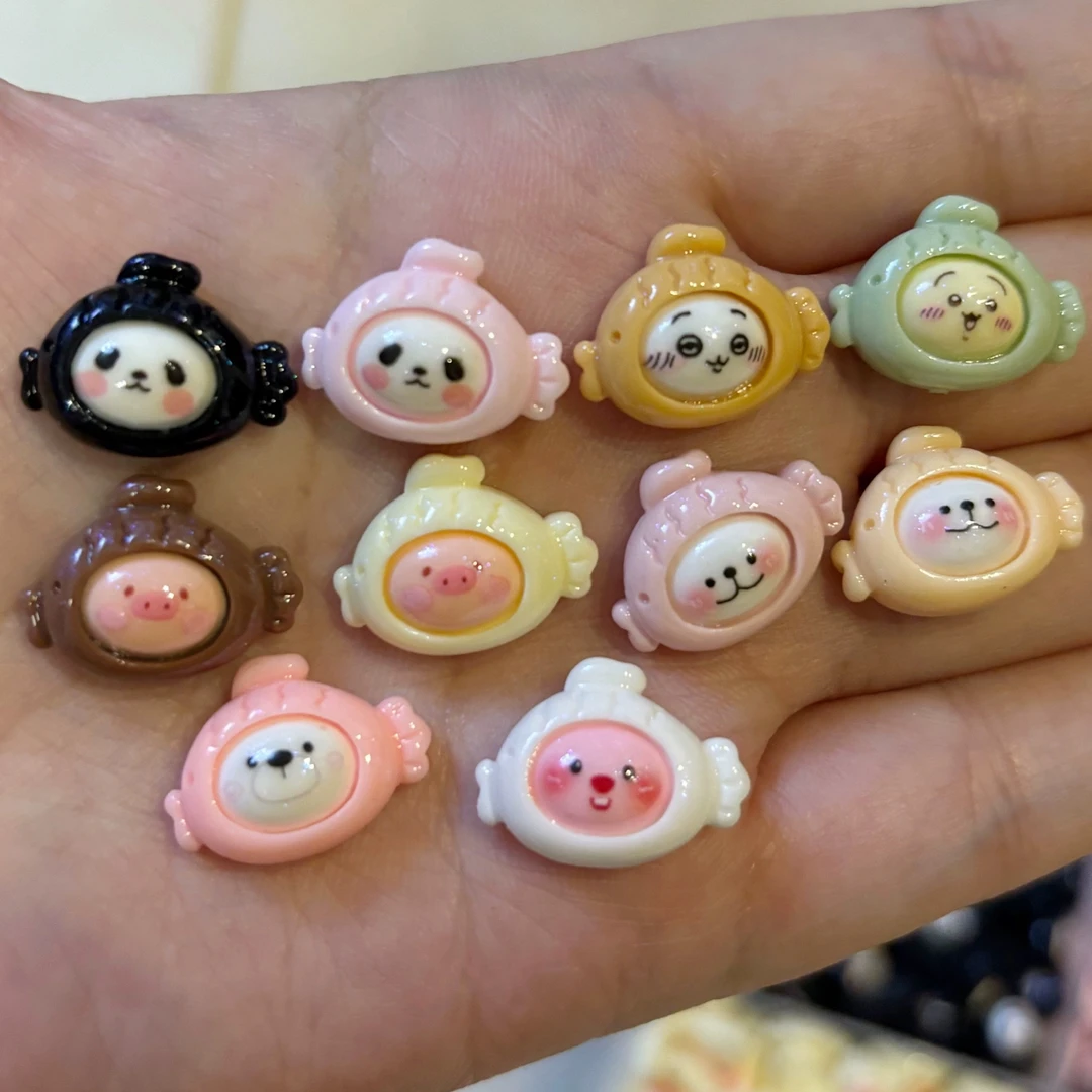 想念定制金粉卡通鲷鱼烧diy树脂饰品配件挂件发饰品奶油胶材料贴