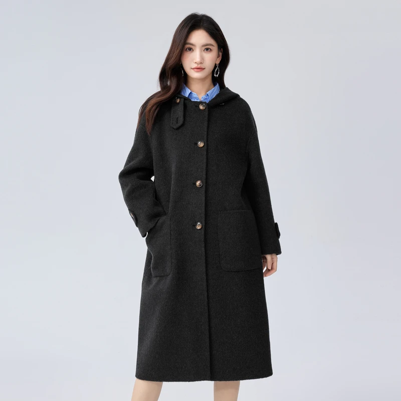 2024年伊芙丽秋冬新款骆驼绒大衣高级感