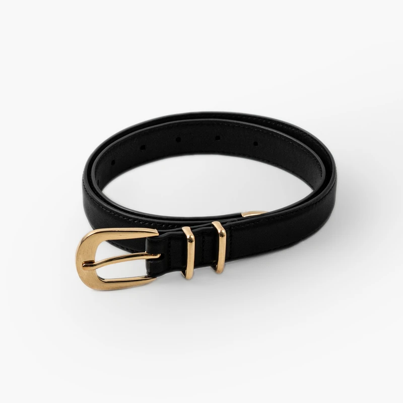 伊芙丽真皮装饰显瘦简约百搭ins风牛仔裤腰带女2024秋装新款