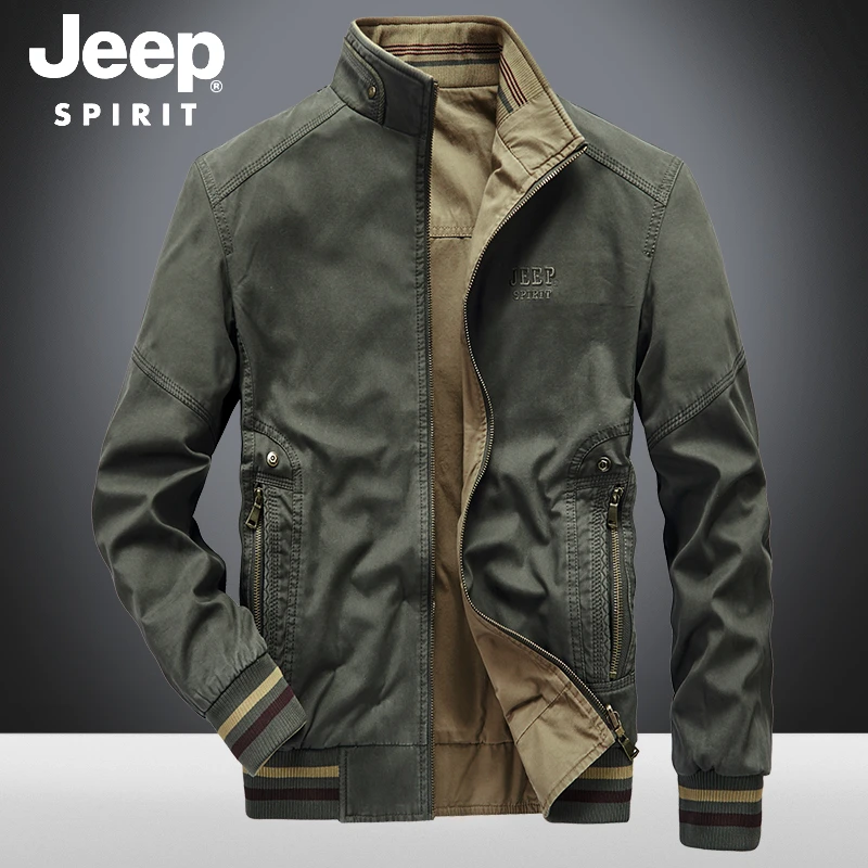 JEEPSPIRIT吉普夹克男秋冬季新双面穿夹克外套男休闲户外夹克外套