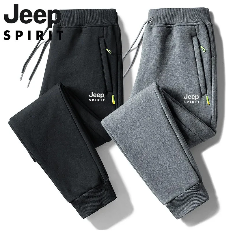 JEEPSPIRIT吉普休闲裤男2024秋季新款运动卫裤男时尚百搭休闲裤男
