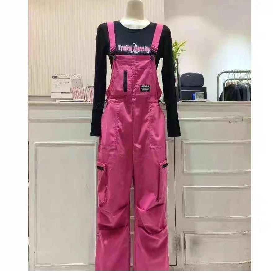 【贺筱姐】简约时尚洋气工装背带裤套装两件套T244款