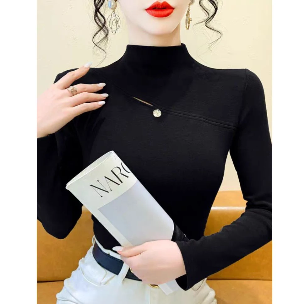 【贺筱姐】设计计感时尚洋气小心机打底衫上衣S897款