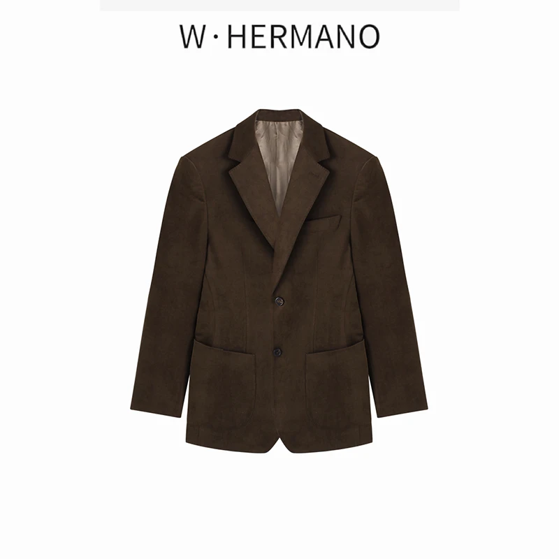 W·HERMANO男士灯芯绒西装休闲气质BWX00026时尚秋冬简约经典复古