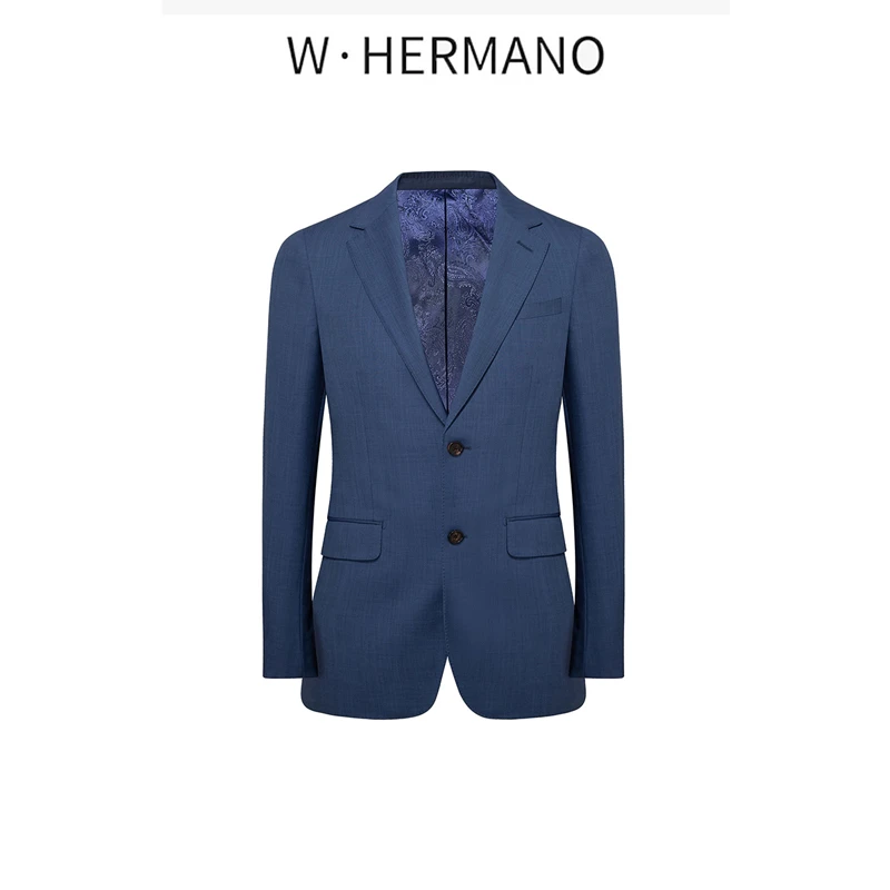 W·HERMANO男士羊毛西装外套单西BWX00018平驳领商务休闲职业时尚